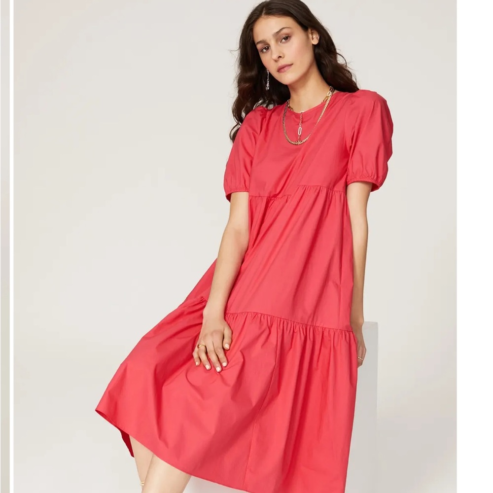 Som Puff Sleeve Tiered Dress